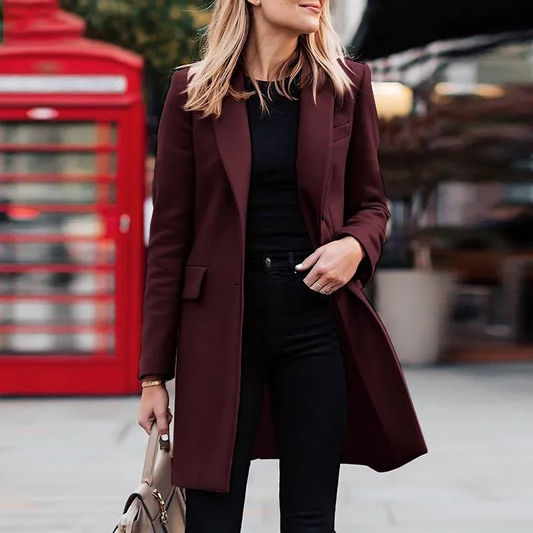 Zulema® | Elegant slim-fit coat for women with one-button closure