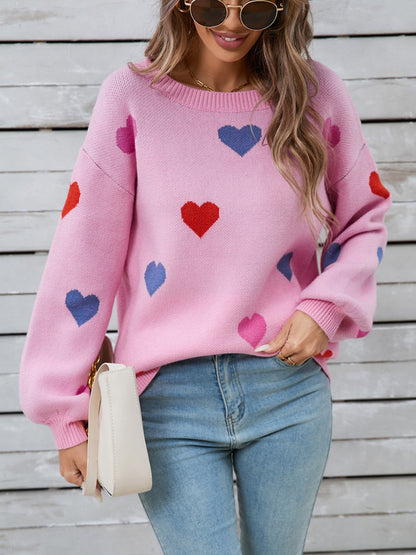 Ulla® | Heart-shaped, long-sleeved crew neck sweater