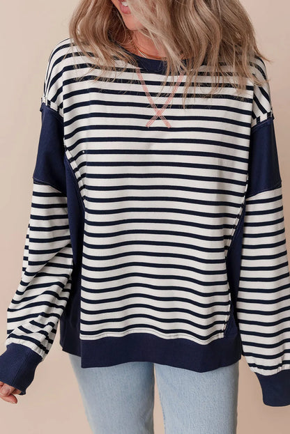 Vera® | Striped long-sleeved crew neck sweatshirt