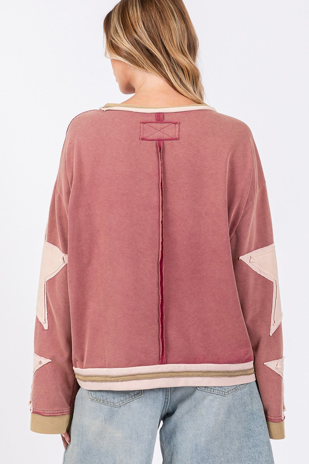 Wendy® | SAGE + FIG French terry sweatshirt with star appliqué patch