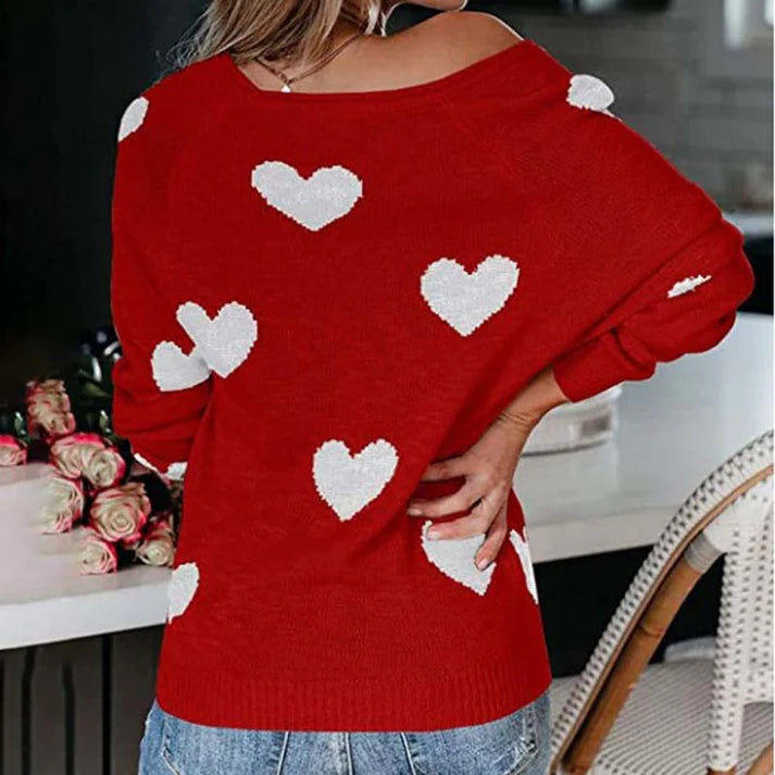 Alondra® | Women's knitted sweater with a heart pattern