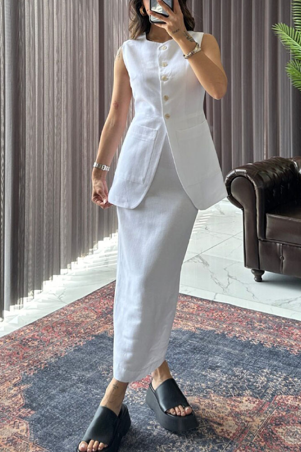 Twyla® | Stylish and elegant two-piece set made from cotton and linen