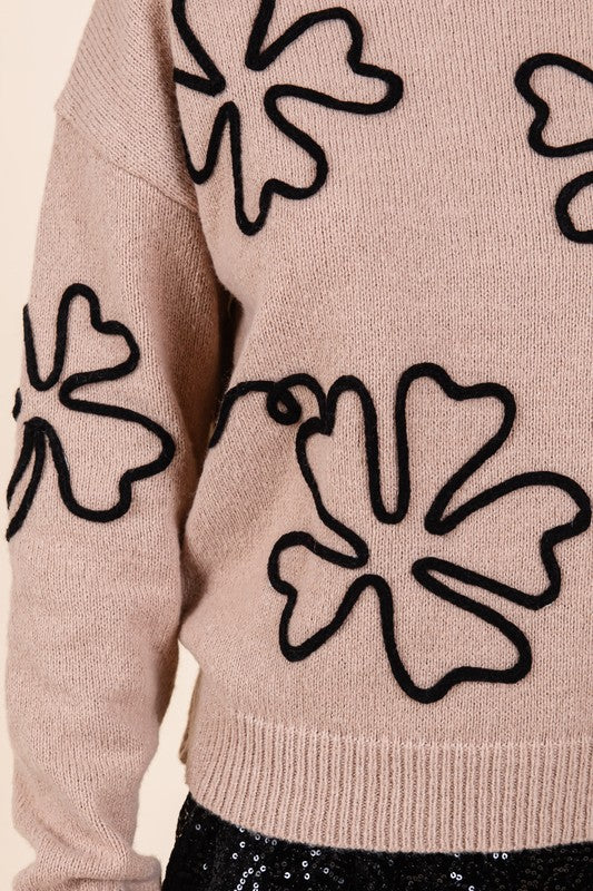 Adriana® | Knitted sweater with floral embroidery