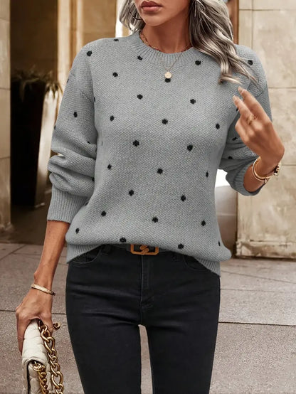 Yessica® | Long sleeve sweater with poker dots