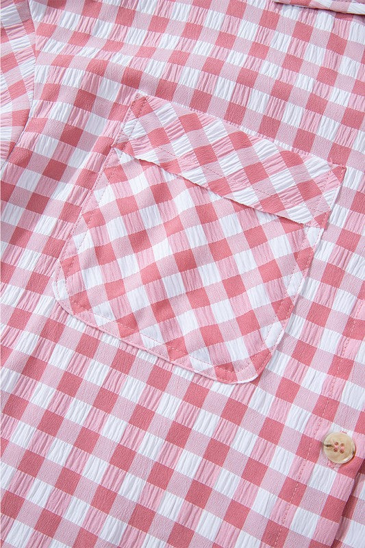 Virginia® | Gingham print shirt with buttoned chest pockets