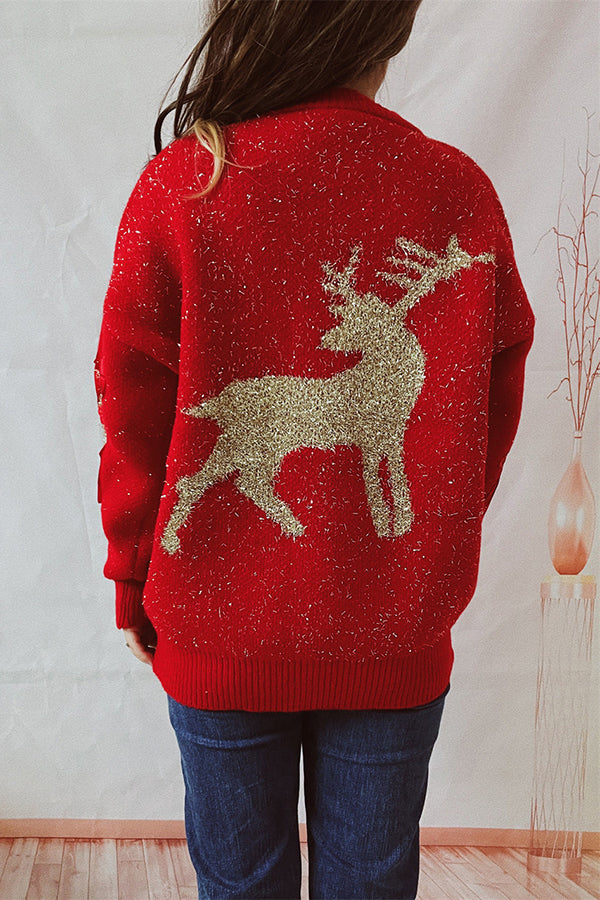 Vittoria® | Christmas pattern knitted crew neck sweater with long sleeves