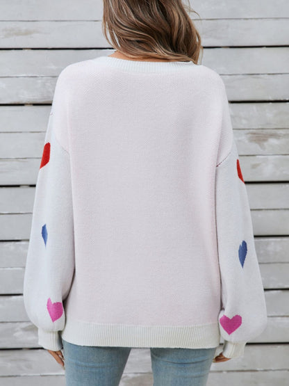 Ulla® | Heart-shaped, long-sleeved crew neck sweater