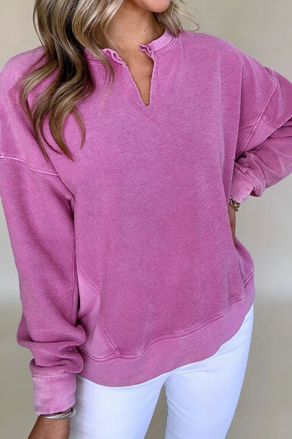 Teresa® | Long-sleeved sweatshirt with notched shoulders