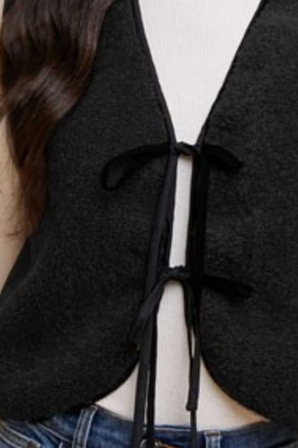 Portia® | V-neck vest with tie detail