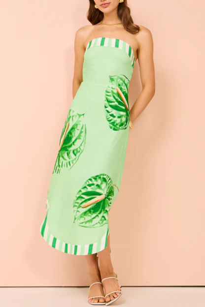 Virginia® | Strapless printed bodycon midi skirt