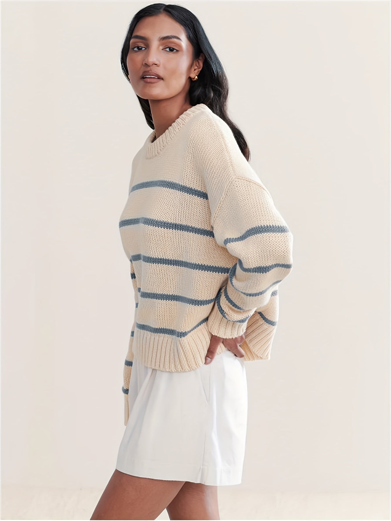 Yamel® | Striped drop shoulder sweater