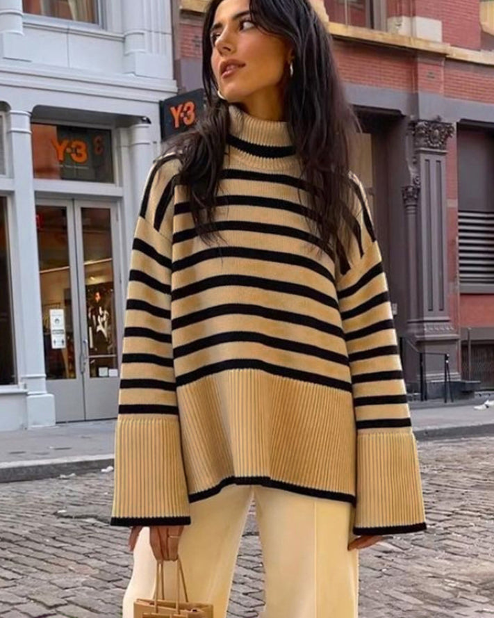 Zara® | Oversized striped turtleneck sweater