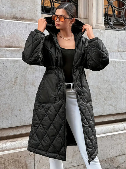 Tahlia® | Midi length puffer jacket with hood