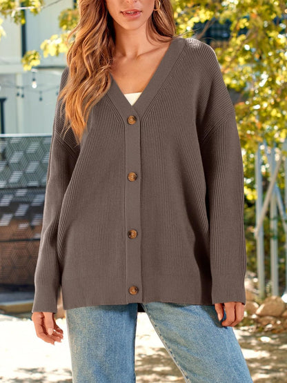 Yasmina® | Long-sleeved cardigan with button placket