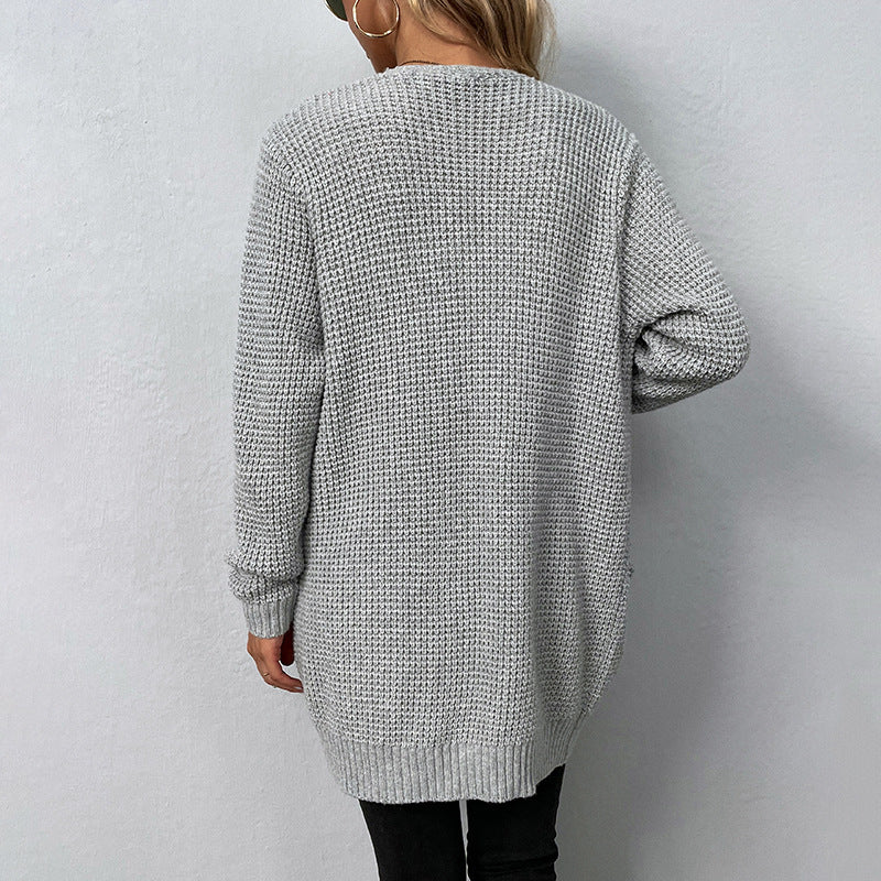 Waleska® | Winter knitted sweater for women with pockets