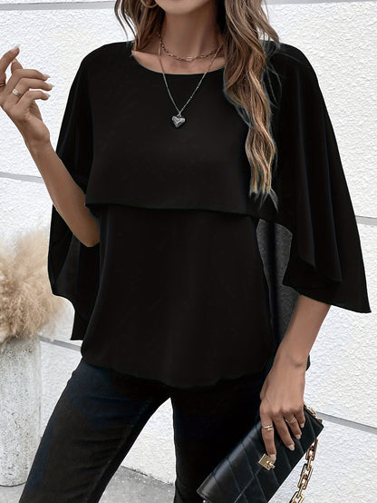 Zelia® | Elegant plain layered blouse