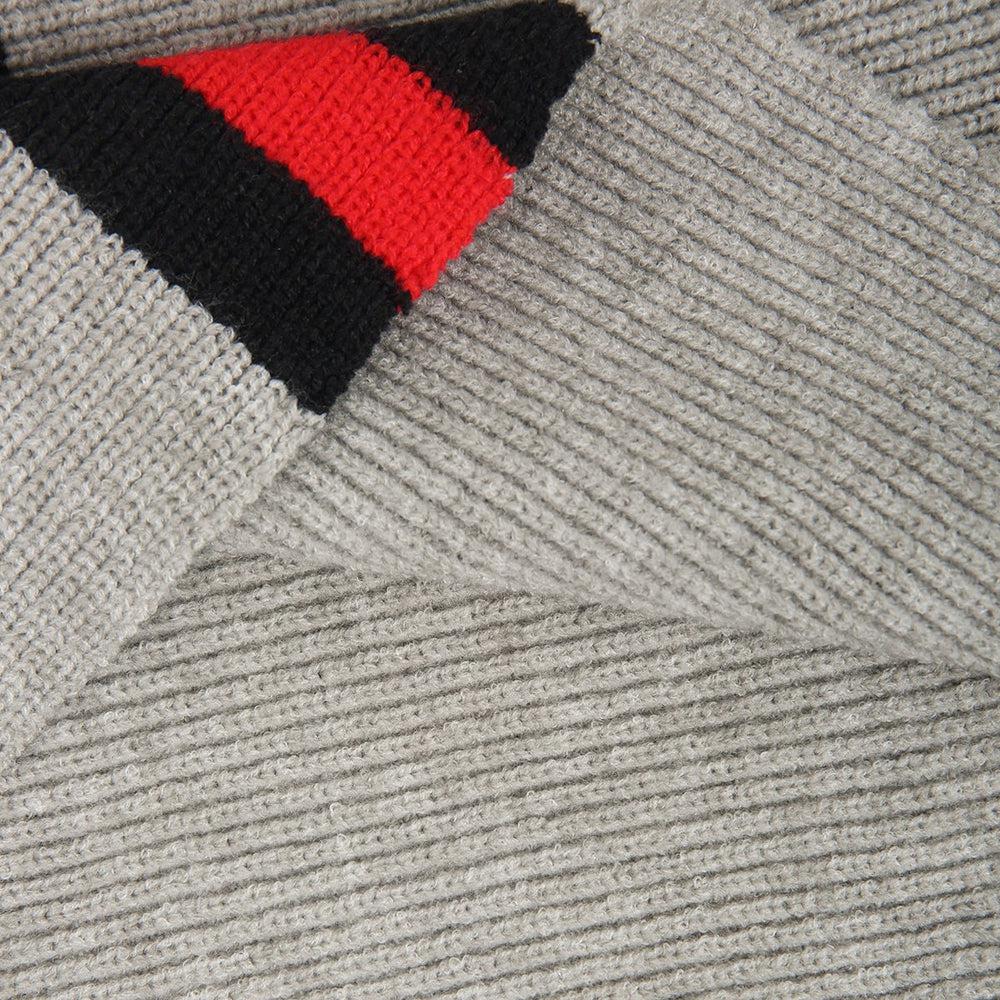 Ximena® | Boston Red Striped Gray Sweater