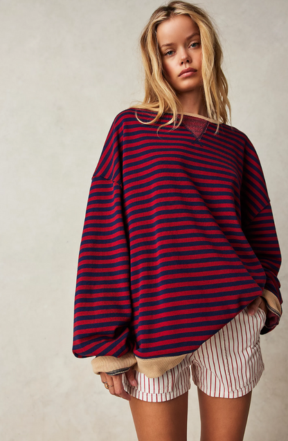 Talia® | Oversized sweater with stripes