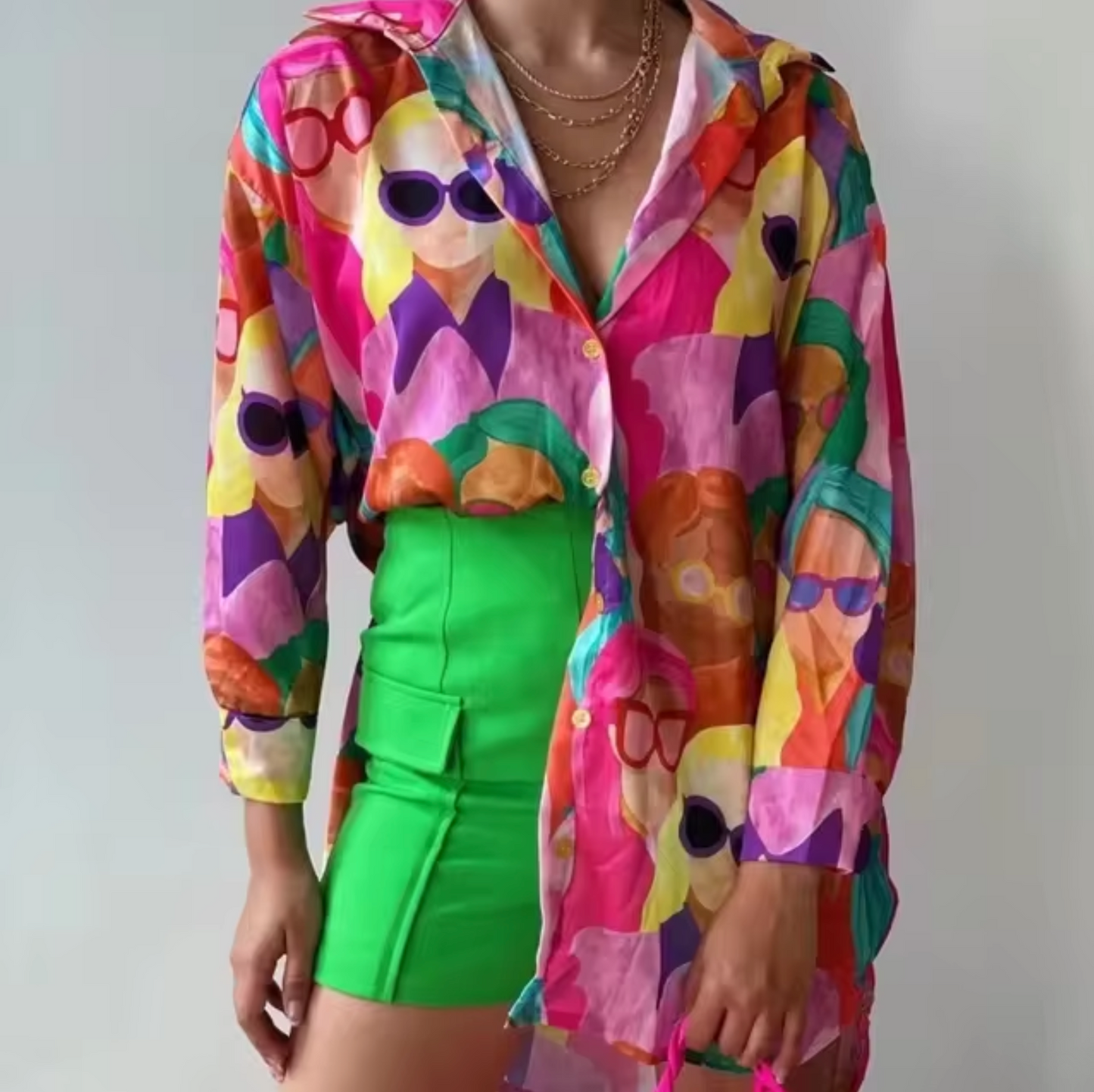 Zinnia® | Colorful casual long sleeve blouse