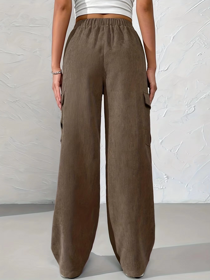 Pilar® | Wide-leg corduroy cargo pants