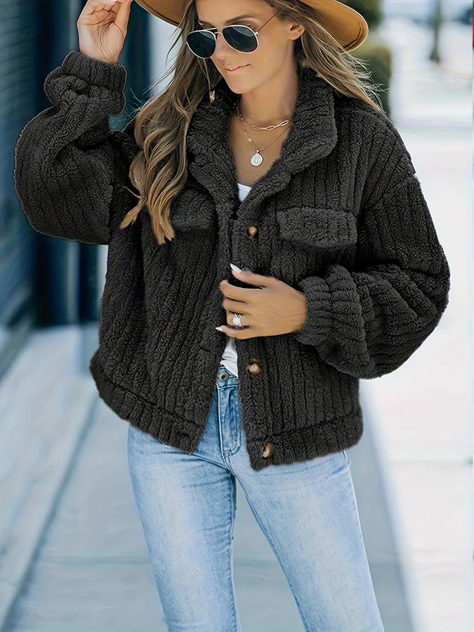 Vera® | Short Faux Fur Jacket With Buttons