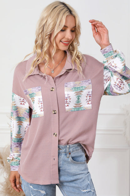 Wilma® | Owl pink corduroy shirt jacket