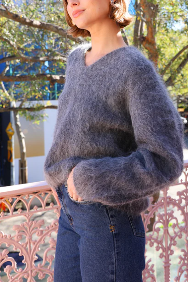 Veronica® | Anthracite gray fluffy sweater