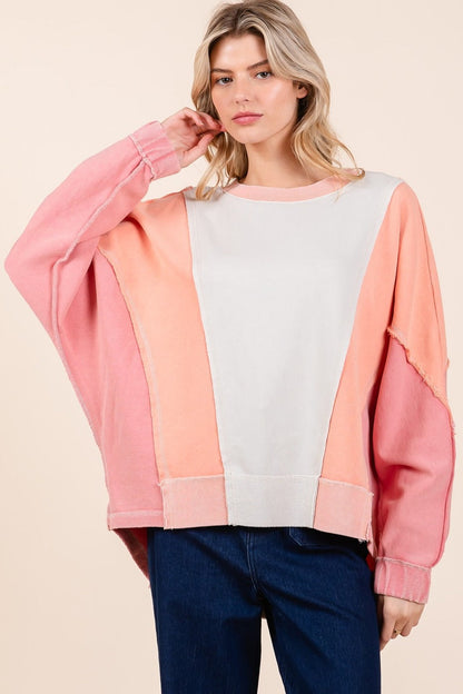 Tamara® | Mittoshop Mineral Wash Color Block Sweatshirt