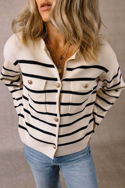 Ana® | Chic and charming cardigan with striped buttons