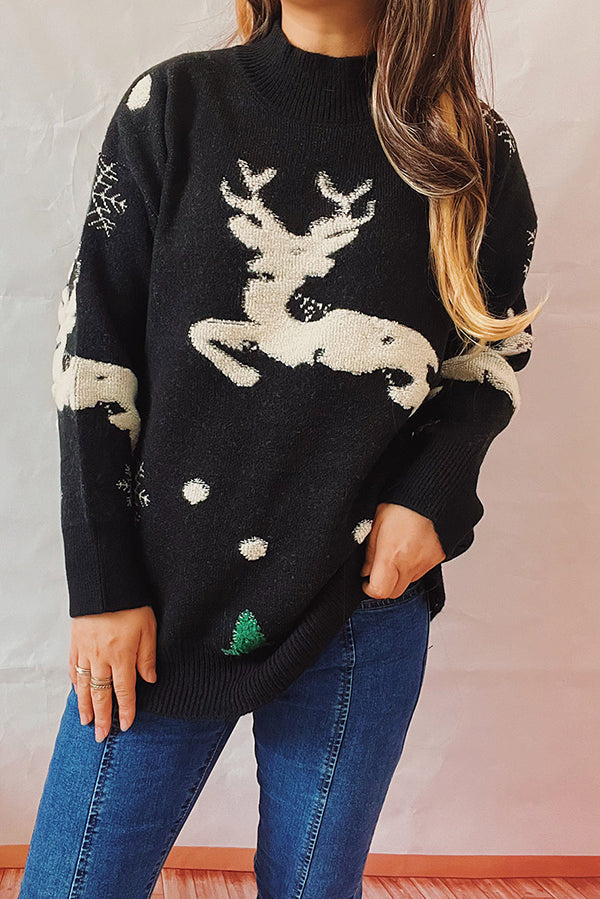 Aida® | Christmas pattern knitted crew neck sweater with long sleeves