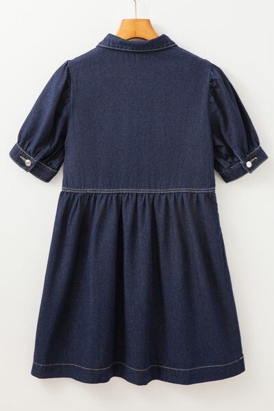 Rafaela® | Denim dress with collar and half zip