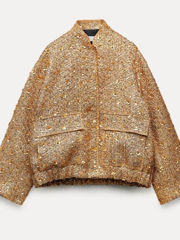 Tamsin® | Golden Tweed Jacket