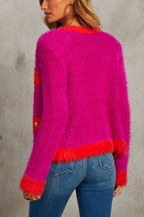 Yolanda® | As if fluffy two-tone cardigan