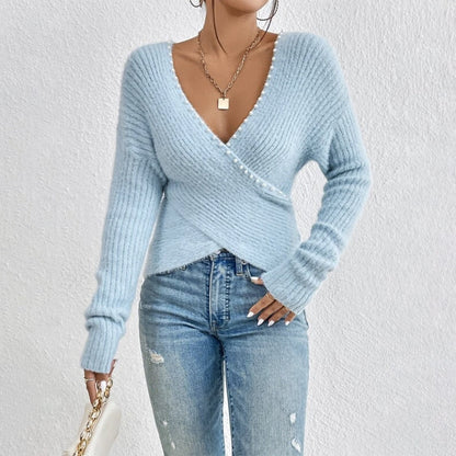 Tatiana® | Elegant and fresh plain sweater with a V-neck