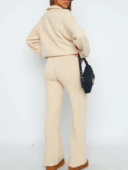 Agnes® | Long sleeve top and quarter zip trousers set