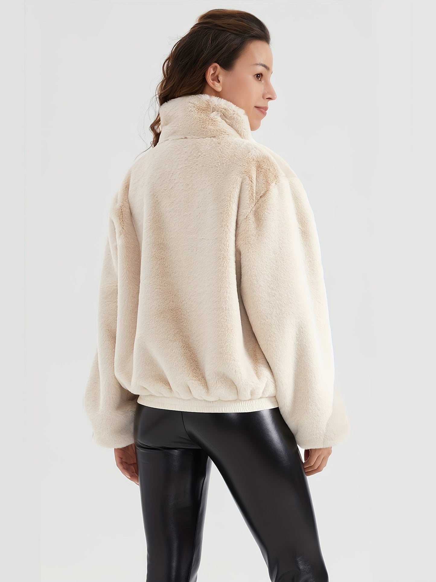 Wendy® | Faux fur jacket with stand-up collar