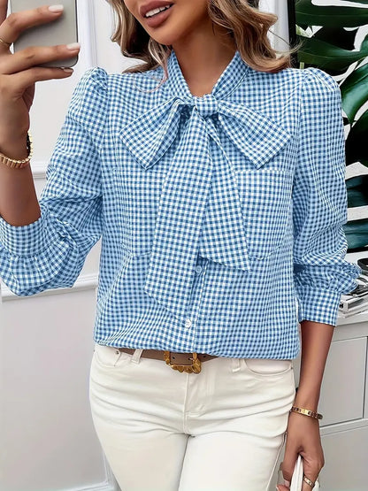 Quirina® | Cotton blouse with bow tie