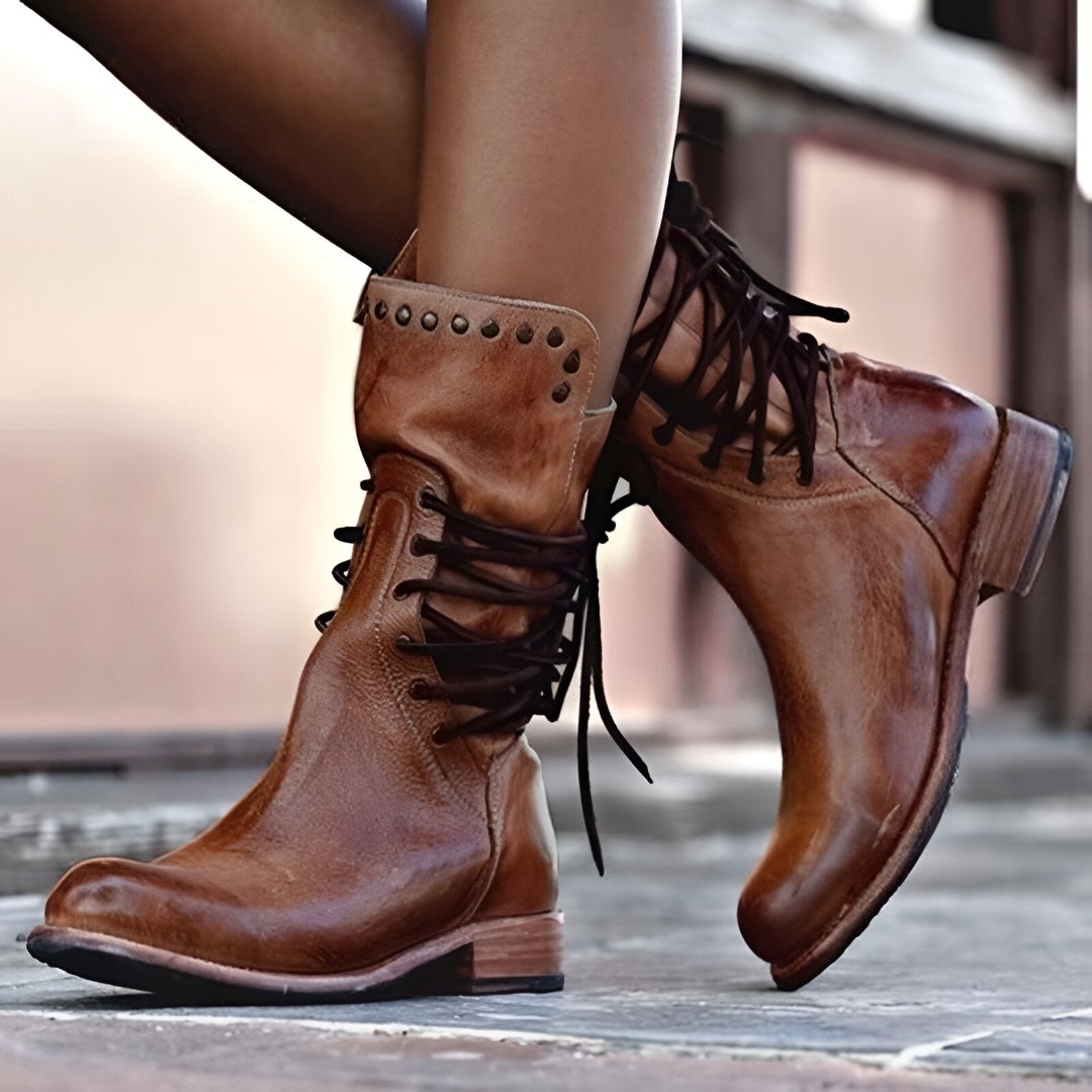 Tania® | Comfortable leather boots with laces