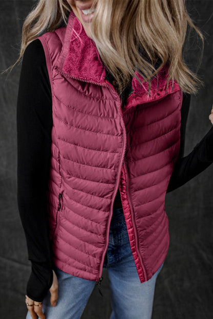 Nadia® | Quilted vest with zip and plush collar