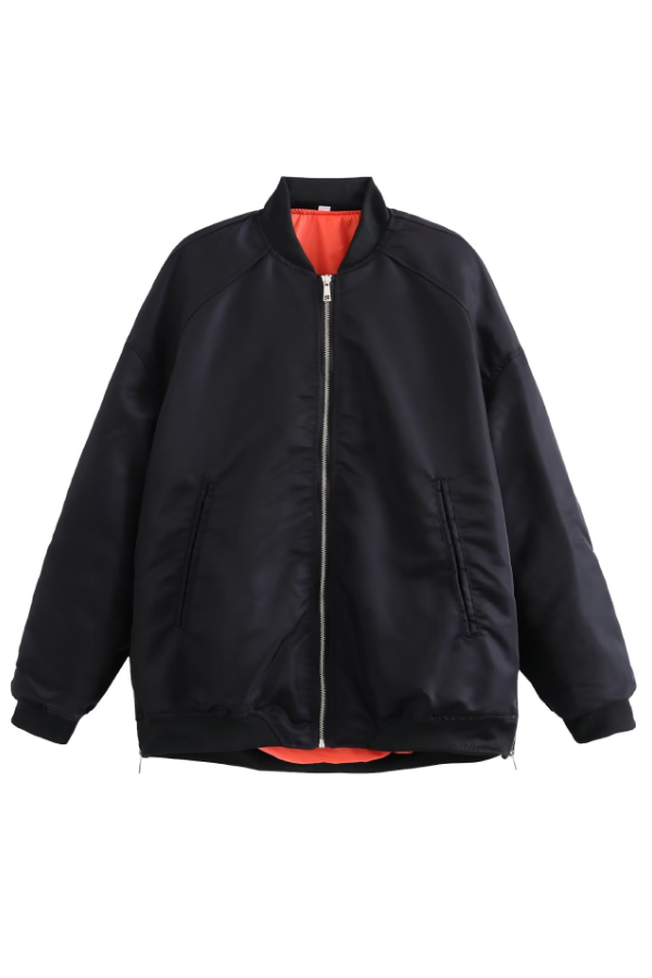 Vera® | Oversized, loose biker style bomber jacket