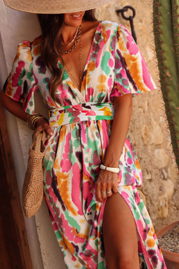 Virginia® | Maxi dress in a boho tie-dye print with a V-neck