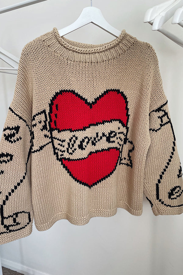 Ximena® | Love is a gift. Creative love pattern knitted sweater