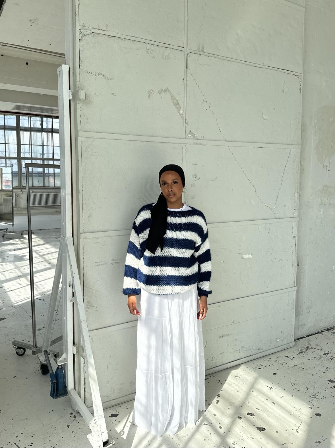 Zulema® | Striped loose sweater with a bateau neckline