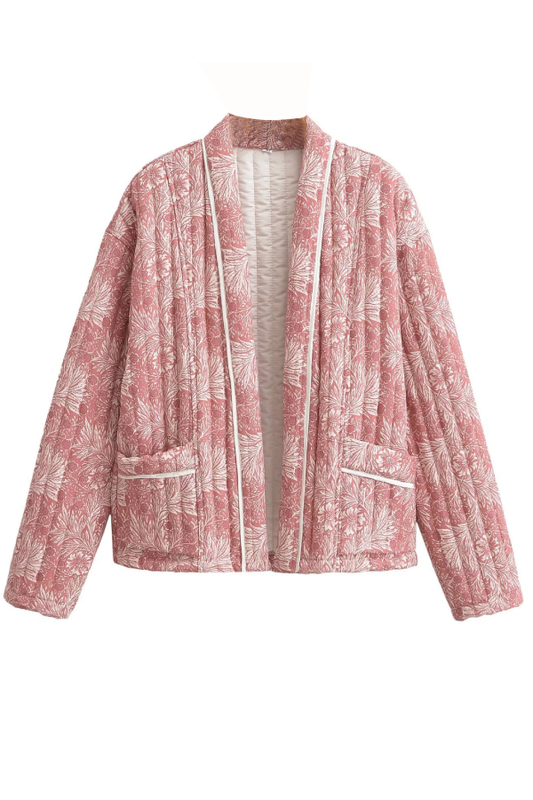 Tora® | Loose, fashionable, versatile printed cardigan with long sleeves and padded cotton