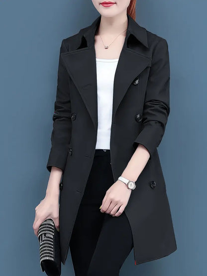 Xanthe® | Casual trench coat with double button placket