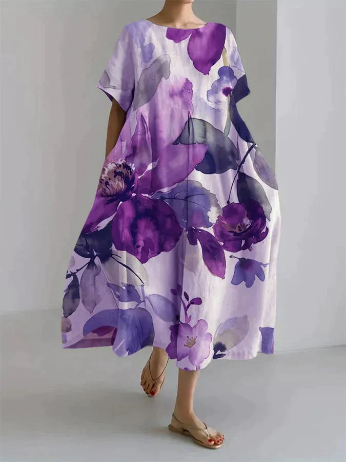 Quilla® | Loose women's dress with botanical floral print