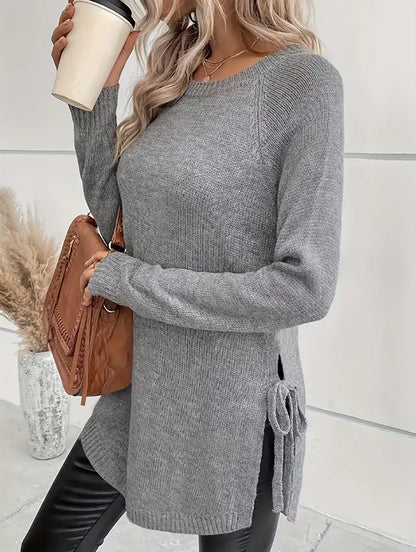 Wanda® | Everyday elegance crew neck sweater casual plain knitted