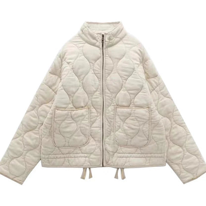 Amelia® | Elegant lined winter coat in a diamond design for women