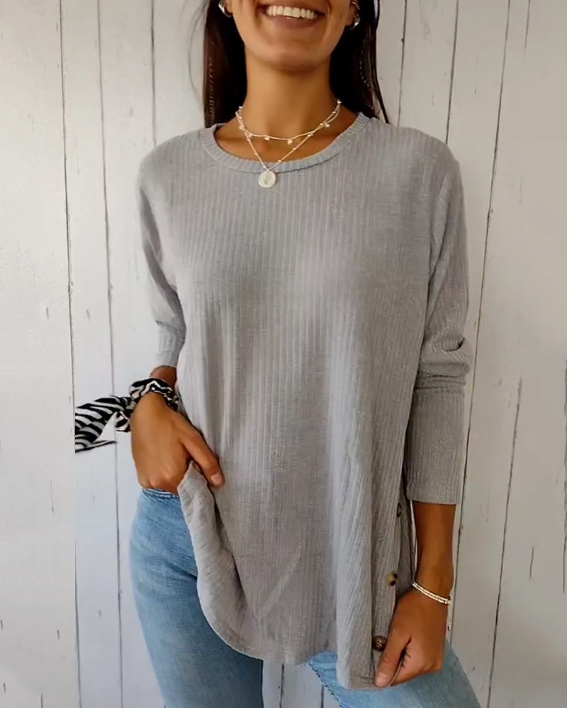 Verónica® | Knitted women's long-sleeved shirt with a crew neck