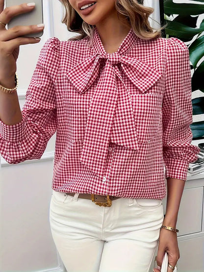 Quirina® | Cotton blouse with bow tie